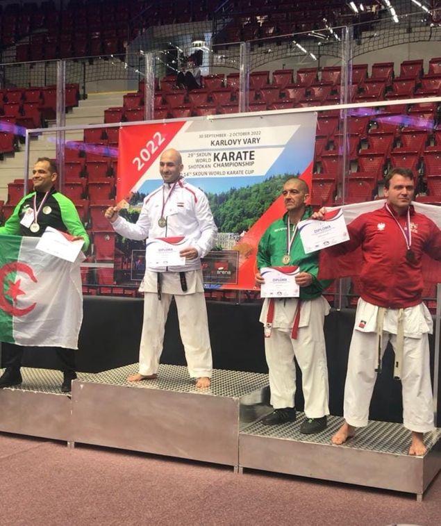 Sensei Anas took the world 40-49 kumite title at the SKDUN World Championships in the Czech Republic. 
A fantastic result.
We are all very proud of his achievement.